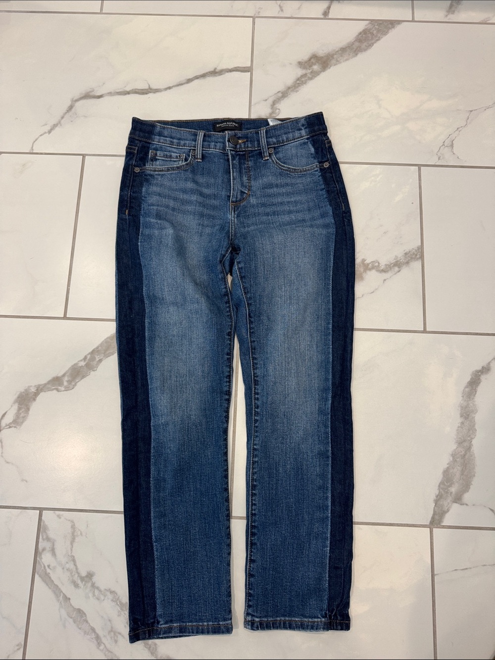 Women’s Banana Republic two-Tone Side Stripe Blue Jeans